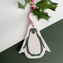 Ceramic Personalised Penguin Christmas Decoration, thumbnail 5 of 7