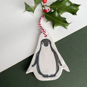 Ceramic Personalised Penguin Christmas Decoration, 5 of 7