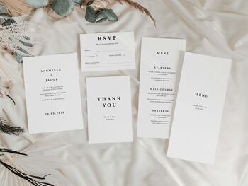 Minimal Black And White Wedding Save The Dates, 4 of 4