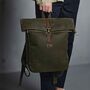 Personalised Waxed Canvas Backpack, thumbnail 4 of 5