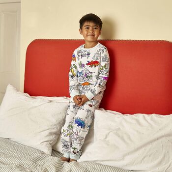 Dinosaur Colour In Pyjamas + 10 Pens Colouring Kit, 2 of 12