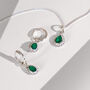 May Birthstone Green Onyx Sterling Silver Huggie Hoop Earrings, thumbnail 3 of 11