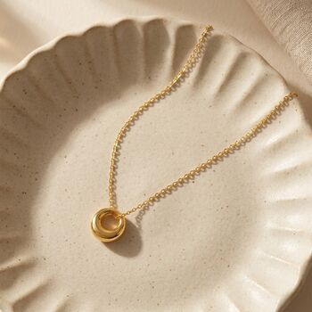 Circle Charm Necklace Gold, 7 of 8
