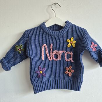 Personalised Baby And Children's Embroidered Knitted Jumper, 6 of 11