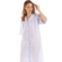 Cotton British Made Lliac Button Front Nightdress, thumbnail 5 of 5