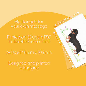 Darcy The Dachshund Illustrated Blank Greeting Card, 7 of 10