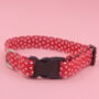 White Hearts On Red Dog Collar, thumbnail 1 of 9