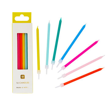 Colourful Tall Cake Candles 16 Pack, 2 of 5