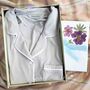 Soft Bamboo Long Grey Winter Pyjamas Floral Gift Box, thumbnail 1 of 8