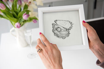 Personalised Open Oyster Pearl Typewriter Art Print, 5 of 6