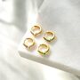 Sterling Silver Dainty Green Cz Huggie Hoop Earrings, thumbnail 6 of 12