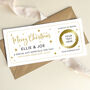 Personalised Christmas Surprise Scratch Card: Stars And Gold Circle Design, thumbnail 4 of 8