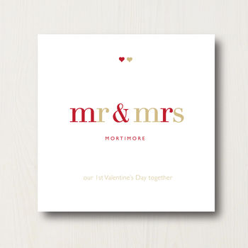 Personalised 'Mr And Mrs' Valentine's Card, 2 of 2