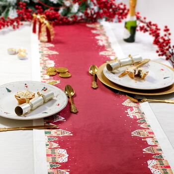 Christmas Table Place Mats Red Gingerbread Four Pack, 4 of 4