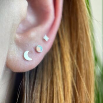 Natural Ethiopian Opal Earring Studs, 3 of 5