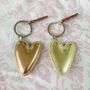 Pink/ Gold Leather Heart Keyring / Charm, thumbnail 4 of 6