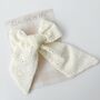 Cream Broderie Lace Hair Bow Xl, thumbnail 1 of 3