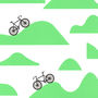 Mountain Cycling Screen Print In Retro Mint, thumbnail 3 of 5