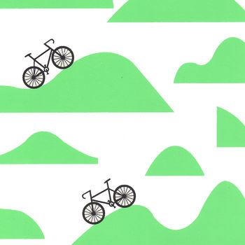Mountain Cycling Screen Print In Retro Mint, 3 of 5