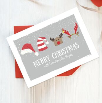 Pick Your Christmas Hat Family Christmas Cards Pack Of 10, 3 of 3