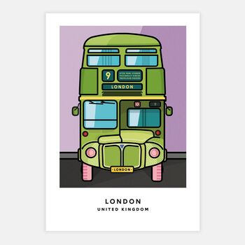 London Bus Illustration Print, 4 of 5