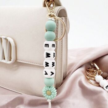 Personalised Flower Bag Charm Key Chain, 2 of 7