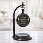 Engraved Vintage Black Desk Clock With Compass Base, thumbnail 4 of 12