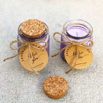 Lavender Scent Vegan Soy Candle Gift Set Of Two, 3 of 5