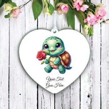 Personalised Cute Rose Animal Turtle Decoration, 2 of 2