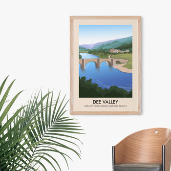 Dee Valley Aonb Travel Poster Art Print, 4 of 8