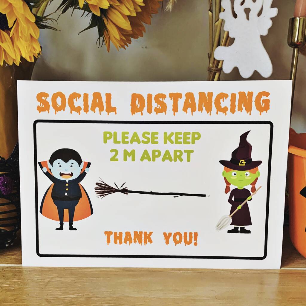 Social Distance Halloween Sign By Summer Lane Studio
