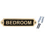 Bedroom Door Sign Plaque Antique Brass Finish, thumbnail 5 of 5