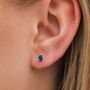 Small Sterling Silver Pear Cut Teardrop Sapphire Stud Earrings, thumbnail 1 of 5