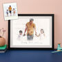 Daddy And Me Watercolour Portrait Print, thumbnail 4 of 6