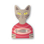Cats In Stripy T Shirts Wooden Fridge Magnets, thumbnail 1 of 6