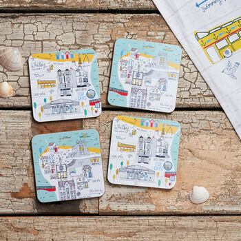 Whitby Map Cork Backed Coasters, 4 of 4