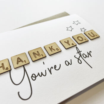 Thank You Wooden Tiles Card, 2 of 2