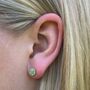 Jade Star Enamel Stud Earrings Gold Vermeil Plated, thumbnail 2 of 3