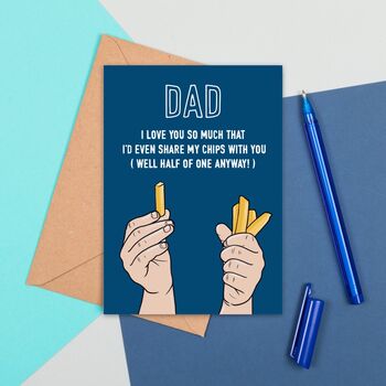 Large Size Chip Loving Dad/Daddy Card, 4 of 4