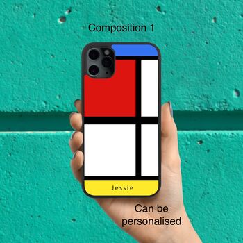 Personalised Mondrian iPhone Case 12 13 14 15 Se, 2 of 5