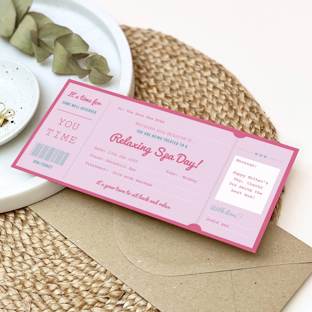 Spa Day Treatment Ticket Gift By Rodo Creative 