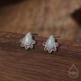 Sterling Silver Droplet Opal Crown Stud Earrings, thumbnail 1 of 12