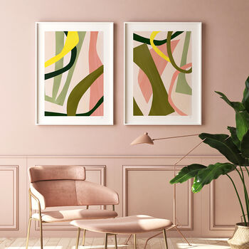 Abstract Cut Out Shapes Print Set Of Three, 5 of 10