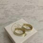 Gold Plated White Colour Block Hoop Earrings, thumbnail 1 of 3