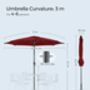 3m Garden Parasol Umbrella Upf 50+ Sun Shade 30° Tilt, thumbnail 11 of 12