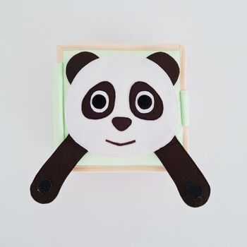 'Happy Panda' Newborn Sensory Fabric Sewn Quiet Book, 3 of 8