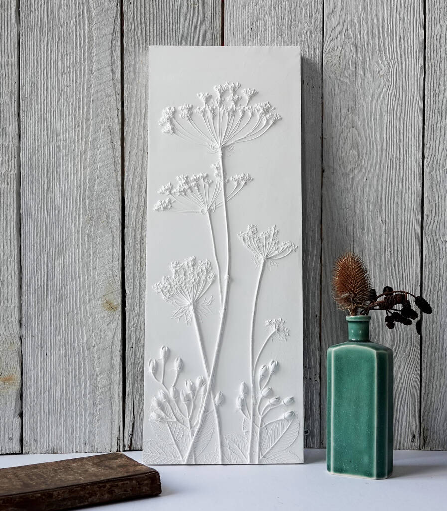 Queen Anne's Lace, Hypericum And Cow Parsley Plaque, 1 of 9