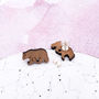 Wooden Bear Earrings, thumbnail 4 of 4