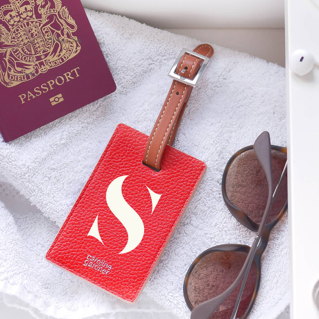 Personalised Monogram Red Luggage Tag By The Letteroom