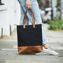 Personalised Canvas And Leather Tote With Top Zip, thumbnail 5 of 6